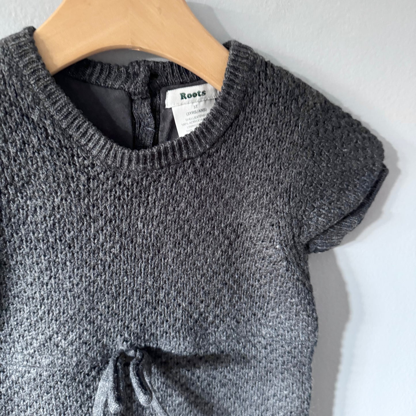 Roots / Charcoal grey knit dress	/ 3T