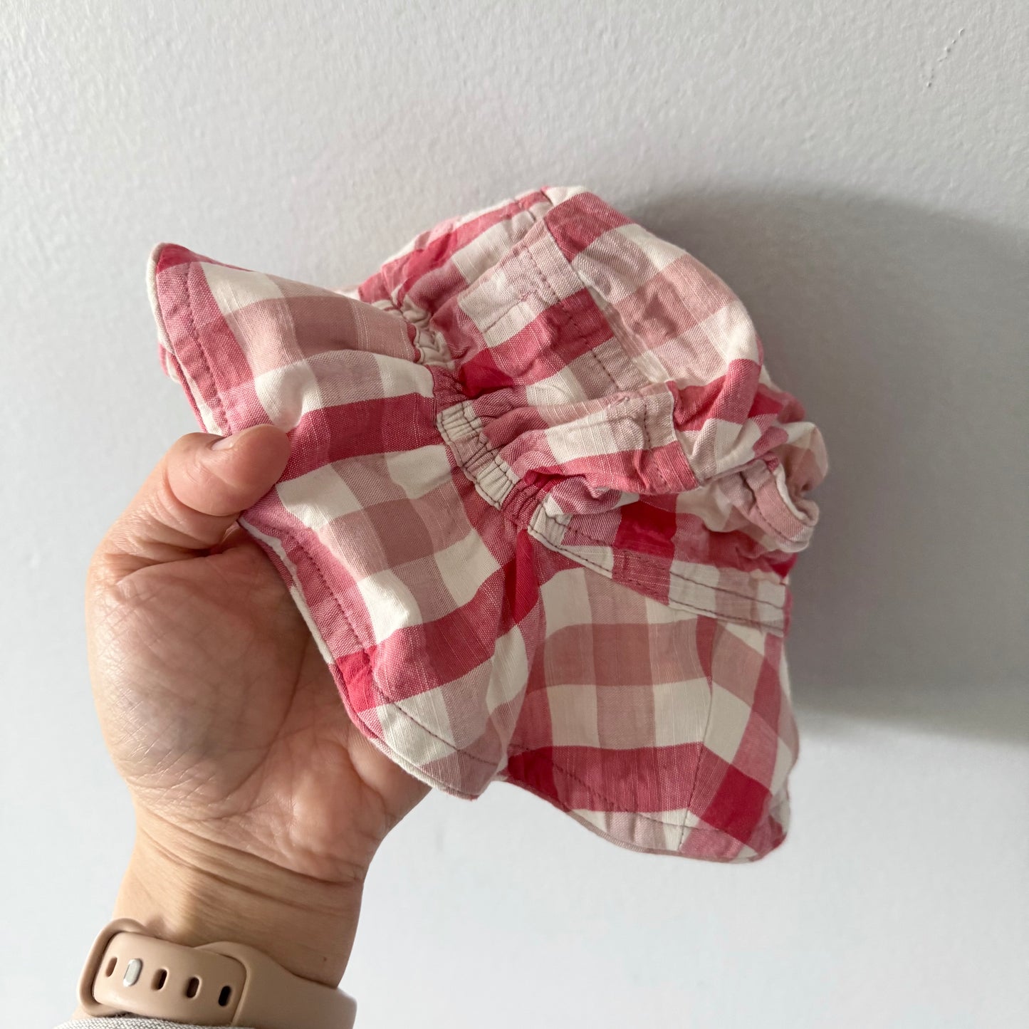 Pehr / Chapeau vichy rouge et blanc / 0-6M