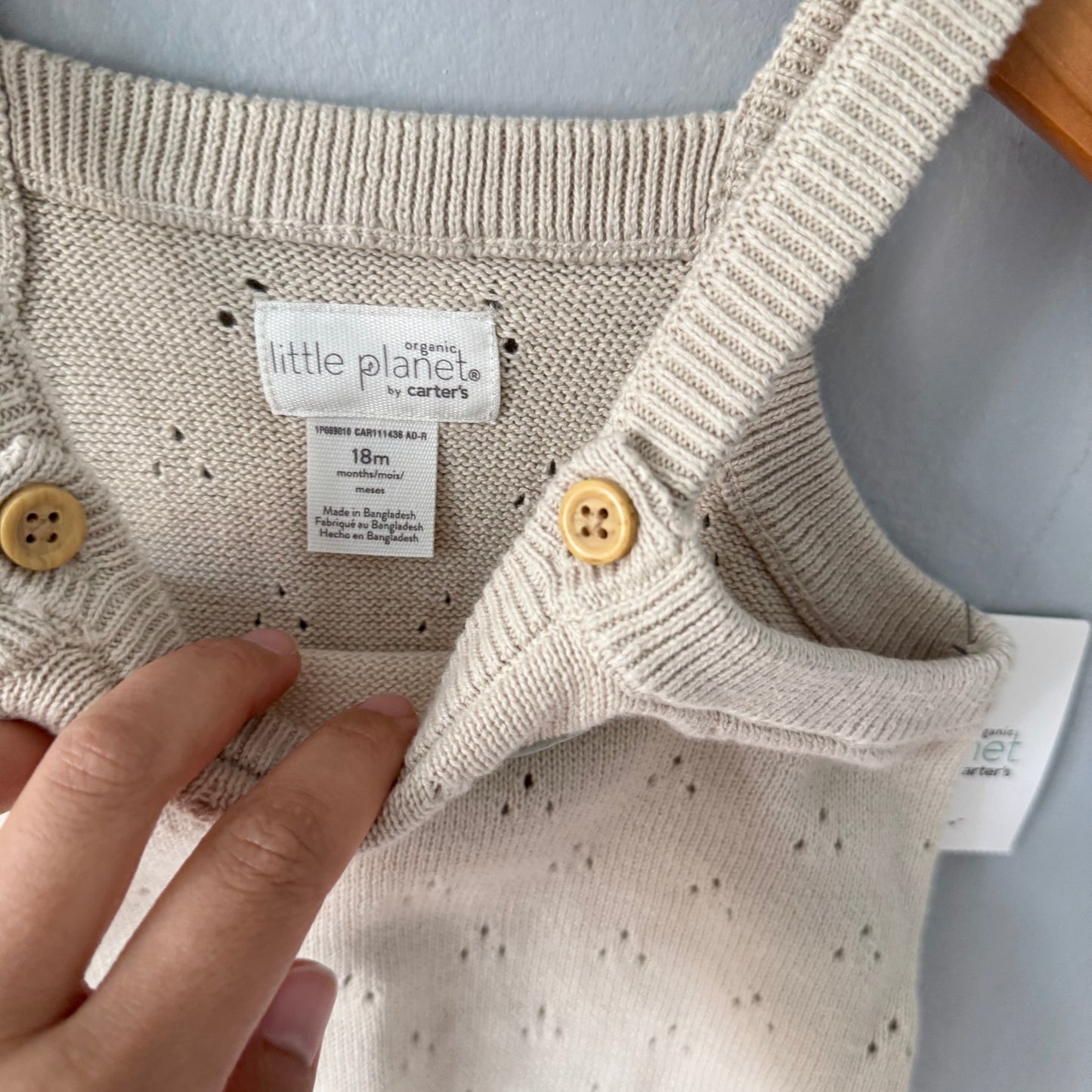 Little Planet / Beige knit romper / 18M - New with tag