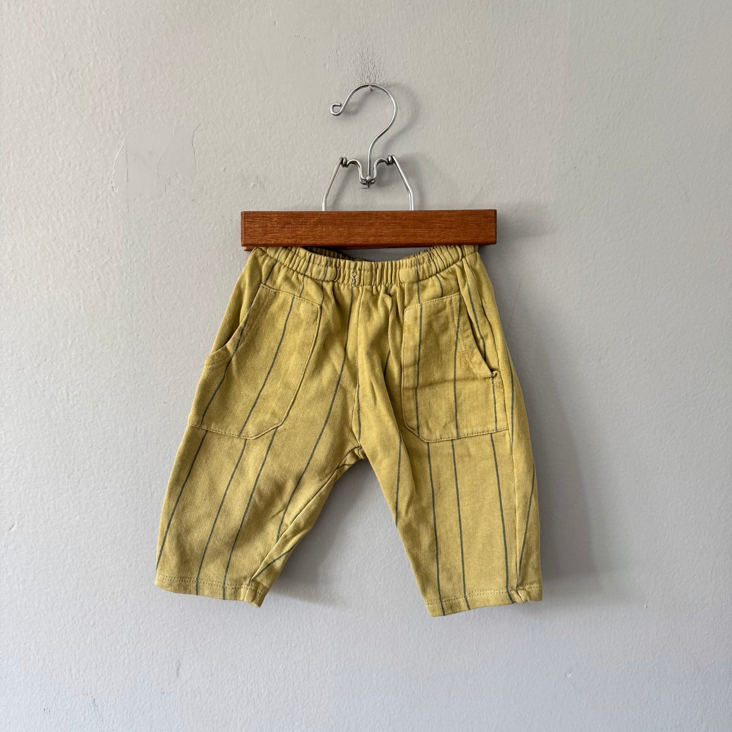 Zara / Mustard x grey stripe sweatpants / 9-12M