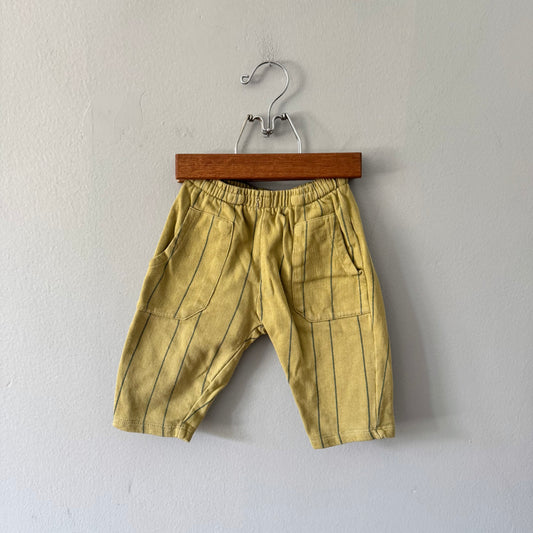 Zara / Mustard x grey stripe sweatpants / 9-12M
