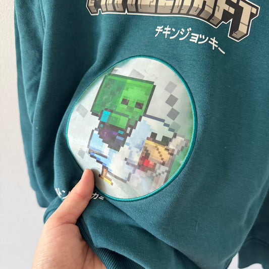 M&S / Mine craft Green hoodie / 7-8Y