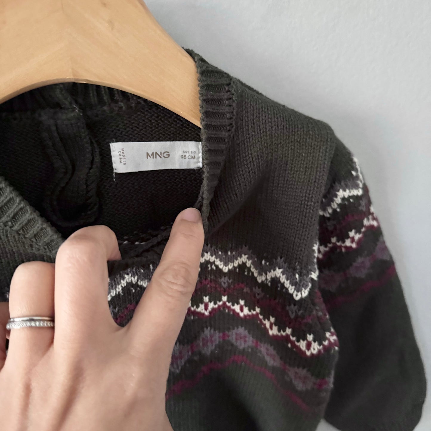 Mango / Dark brown cotton knit pullover / 2-3Y