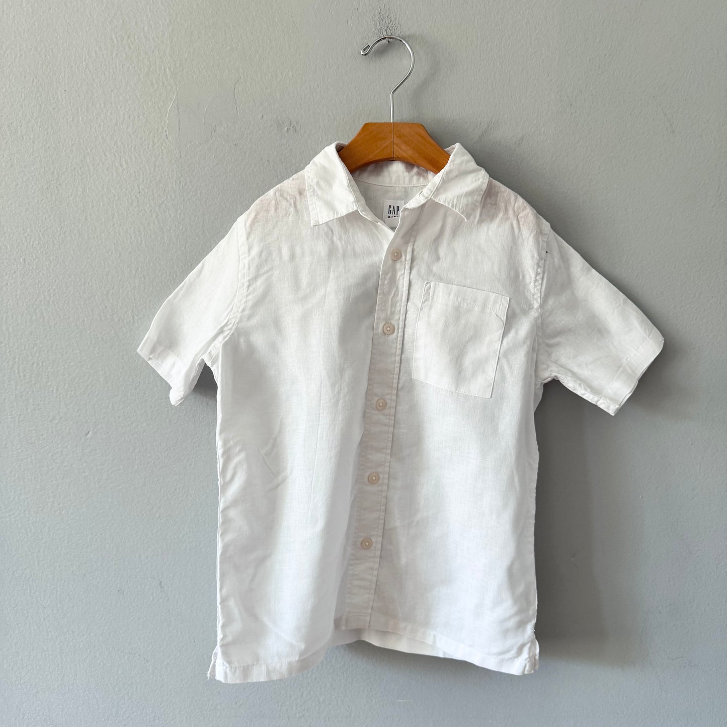 Gap / White linen cotton shirt / 6-7Y
