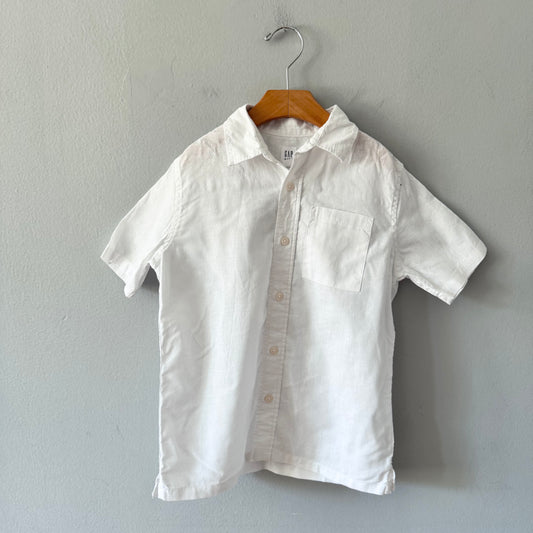 Gap / White linen cotton shirt / 6-7Y
