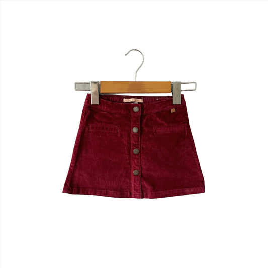 Zara / Burgundy corduroy skirt / 4Y