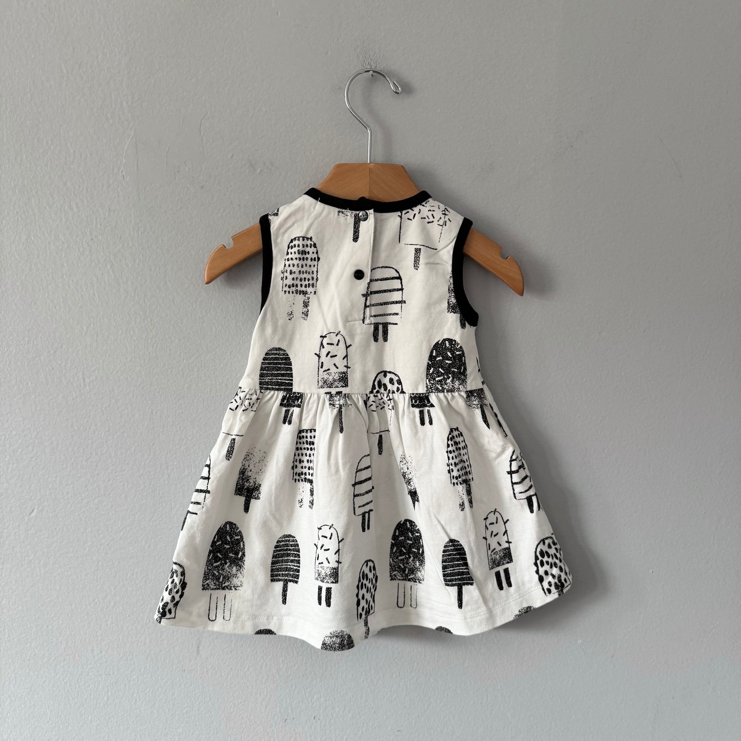 Miles baby / Black and white popsicle tank dress / 12M