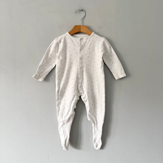 Next / White x pink heart romper / 3-6M