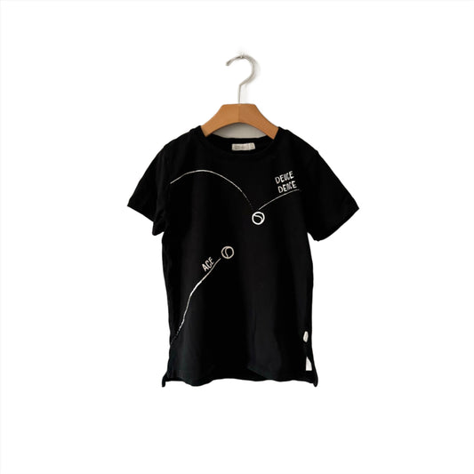 Miles the label / Black T-shirt - tennis / 7Y