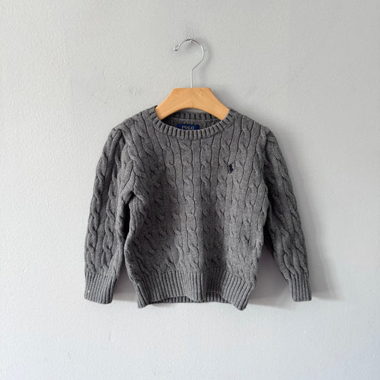 Polo Ralph Lauren / Dark grey cable knit pullover / 4T