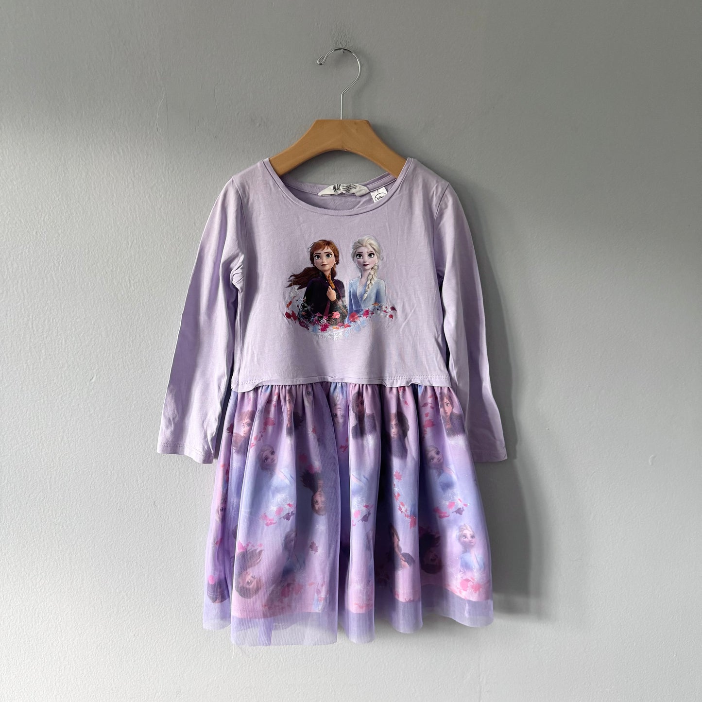 H&M / Frozen light purple long sleeve dress / 4-6Y