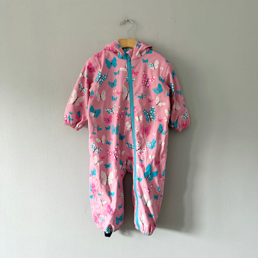 Hatley / Pink x butterfly rainsuit / 18-24M