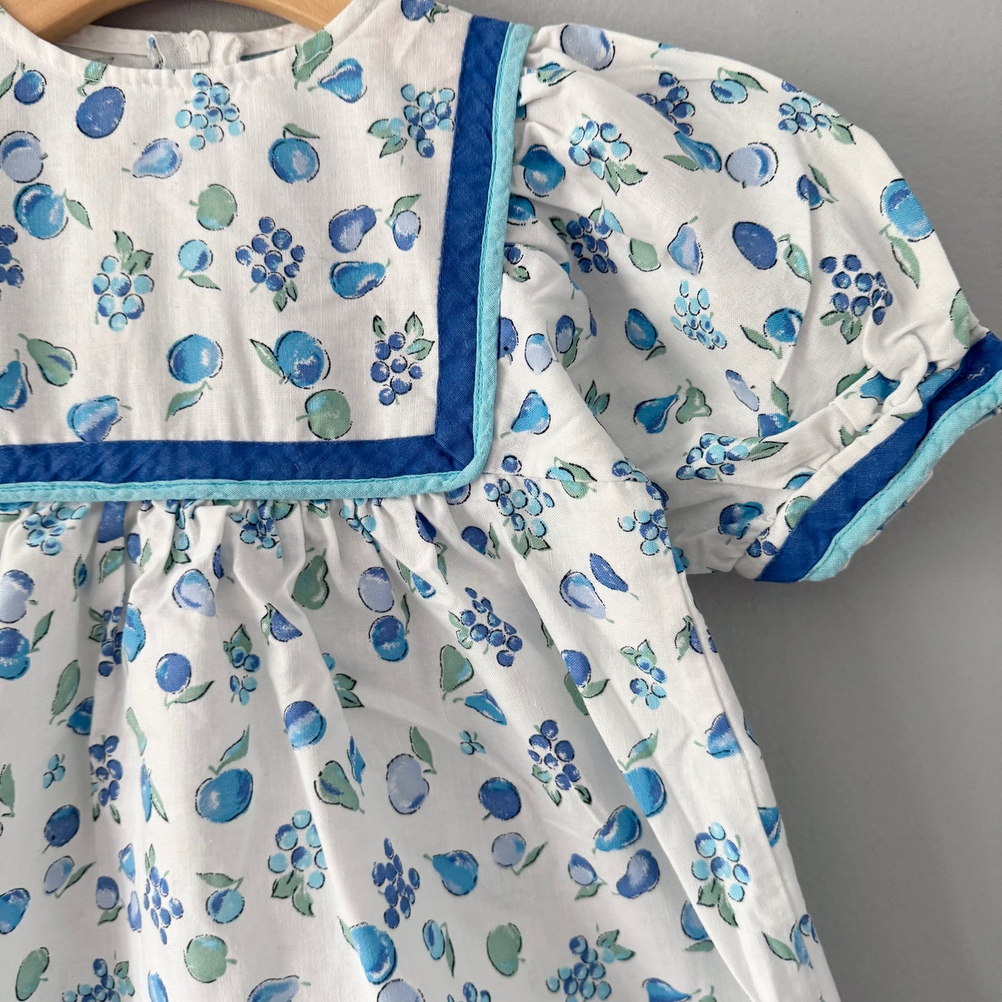 Vintage / White x blue summer dress / 4Y