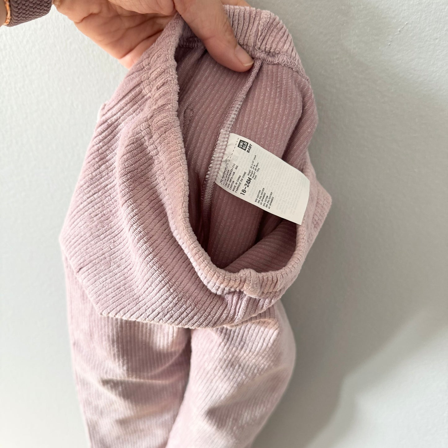 Uniqlo / Velour ribbed leggings / 18-24M