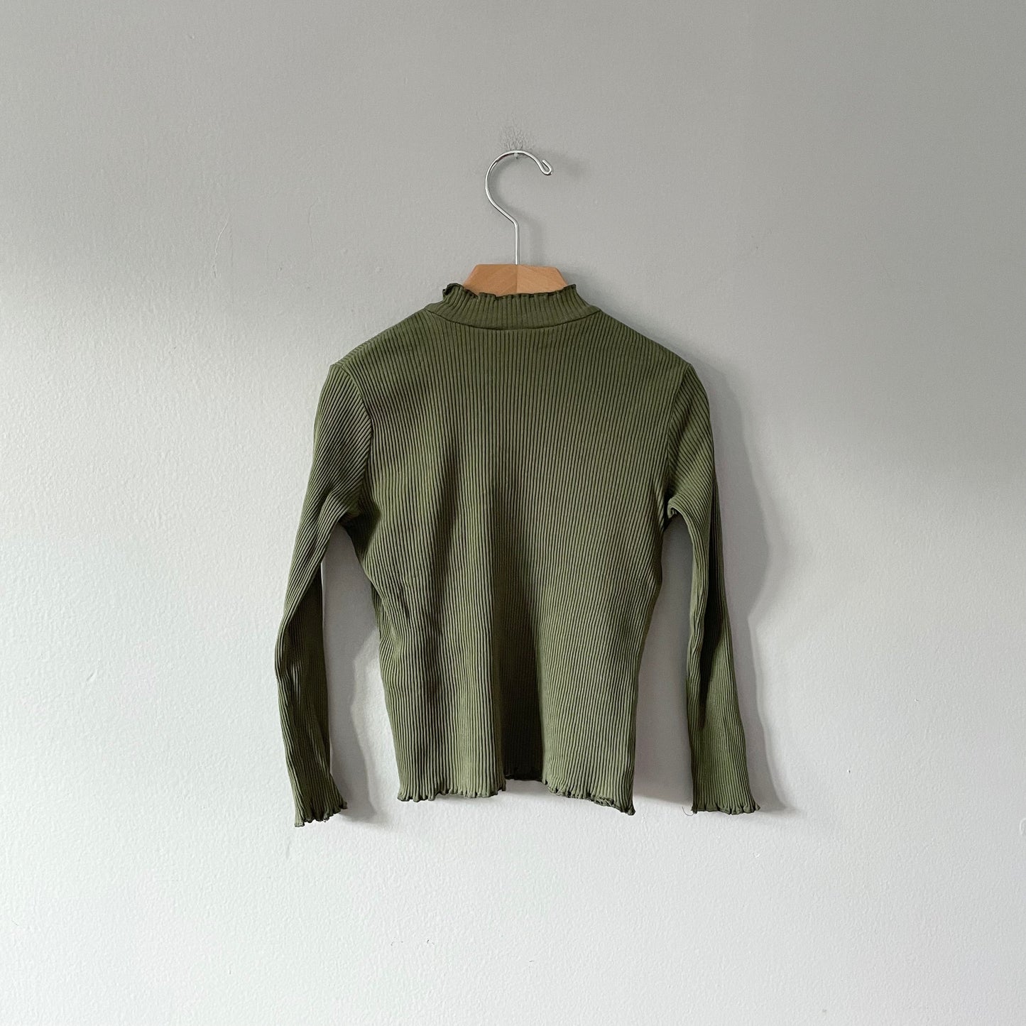 Zara / Khaki ribbed long sleeve top / 6Y