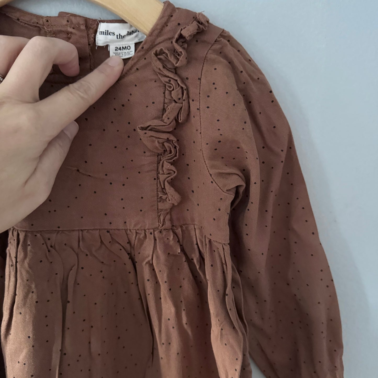 Miles the label / Brown x dots dress / 24M