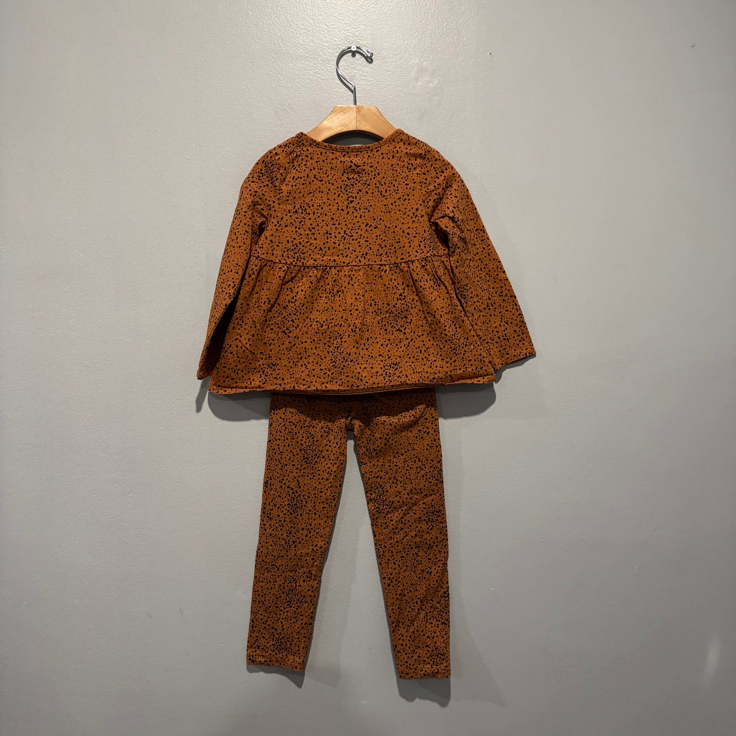 Gap	/ Brown x black dots tunic leggings set / 4Y