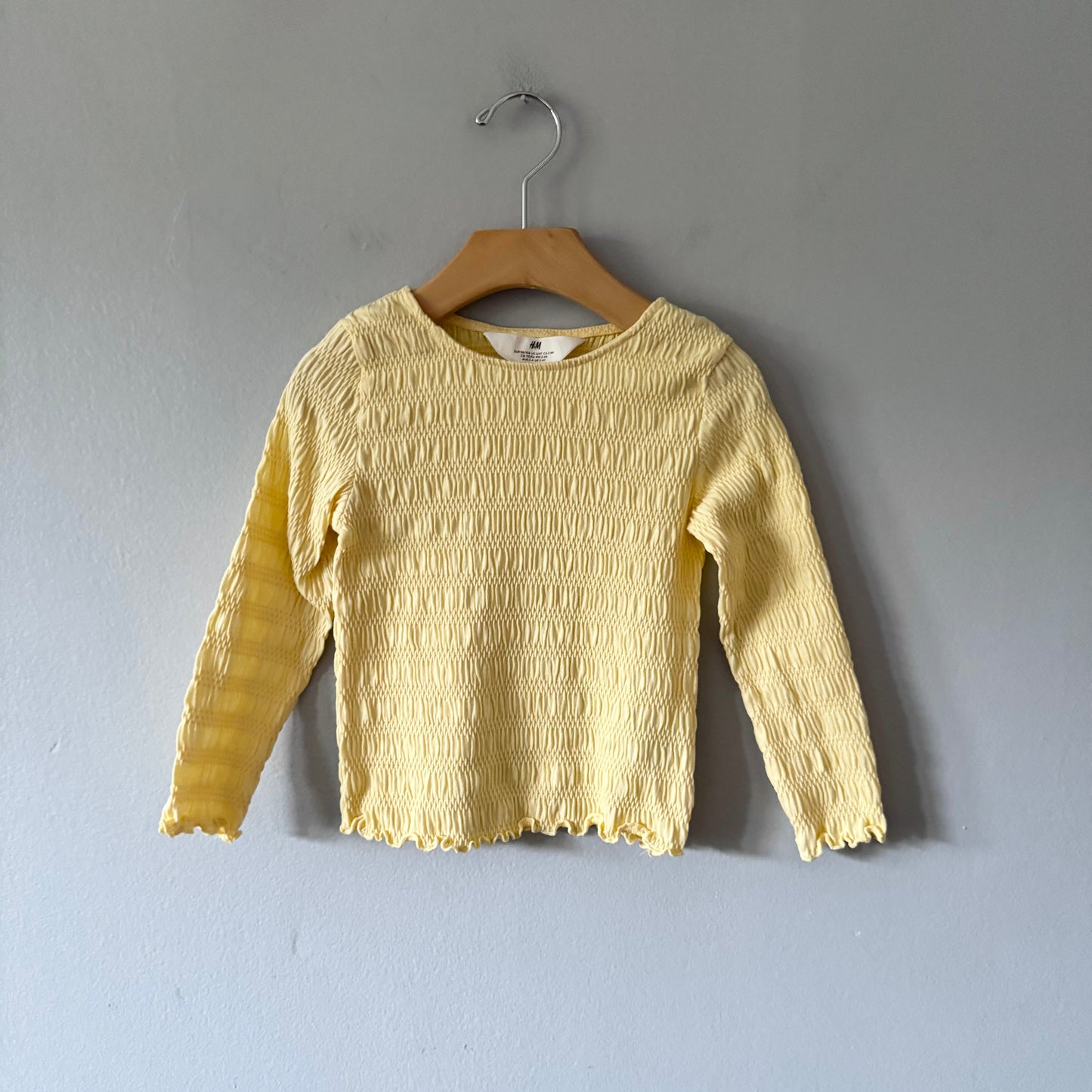 H&M / Long sleeve top - yellow / 2-4Y