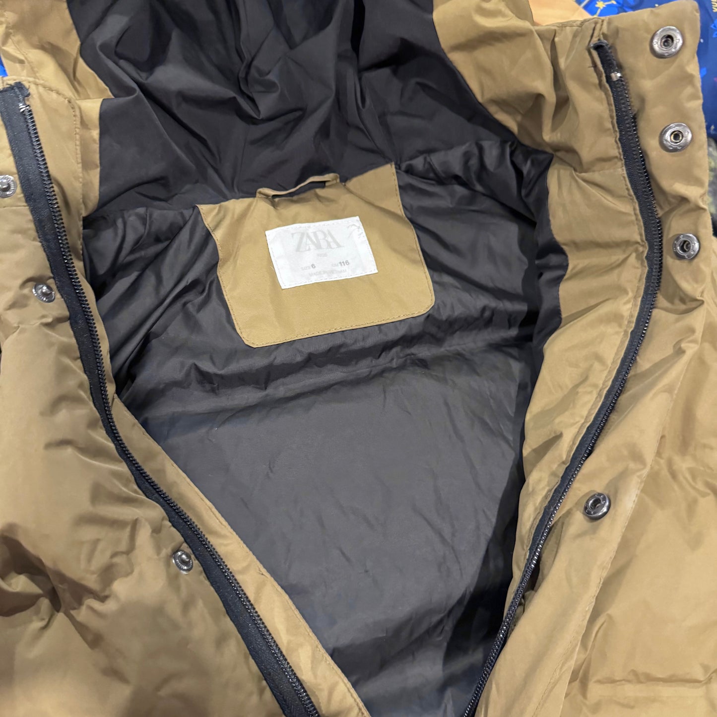 Zara / Brown puffer long jacket / 6Y