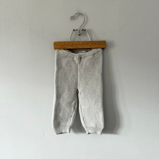 Gap / Light grey cotton knit pants / 6-12M