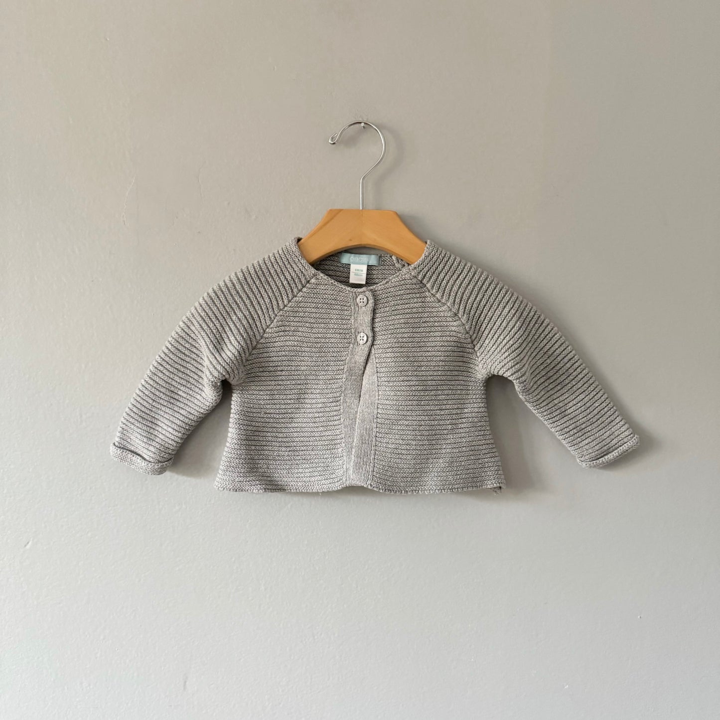 Obaibi / Light grey cotton cardigan / 6M