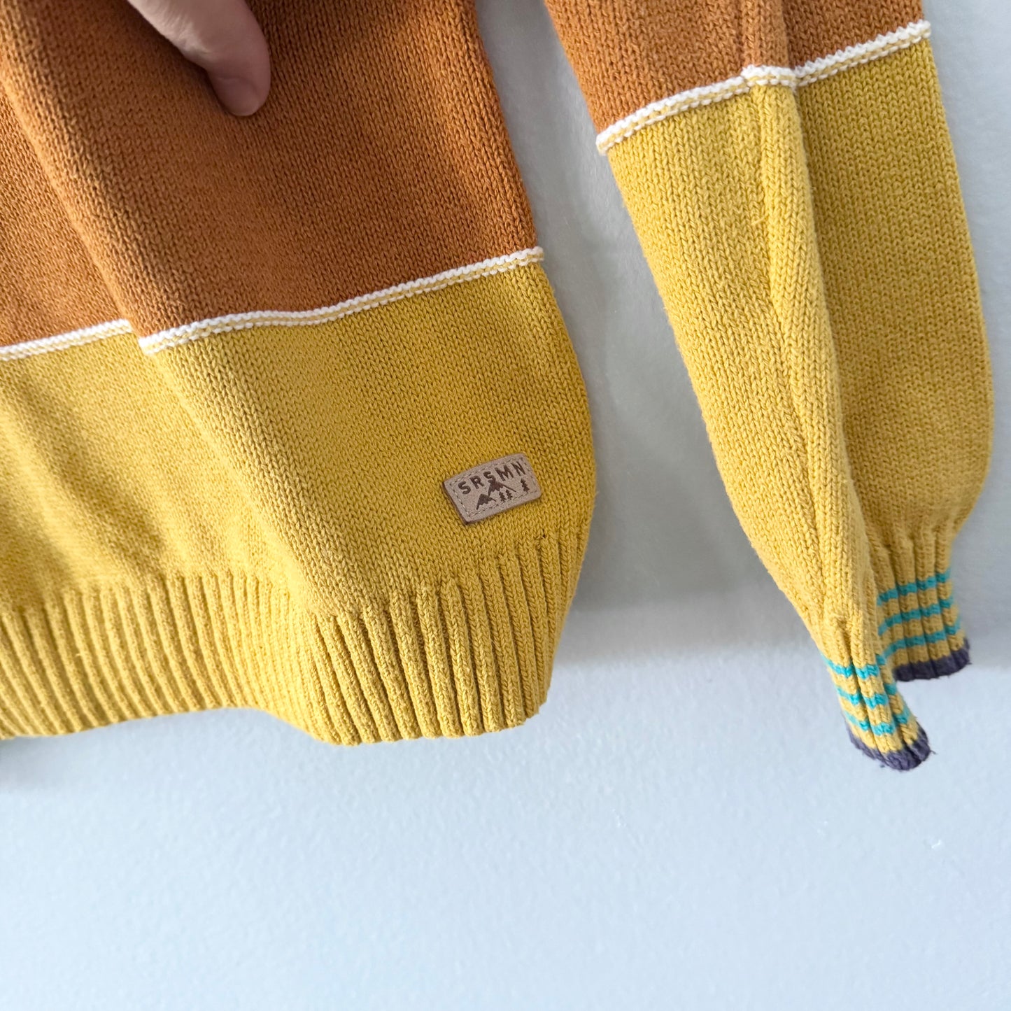 Souris Mini / Stripe cotton knit pullover / 8Y