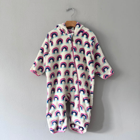 Hatley / White x rainbow fleece bunting / 18-24M