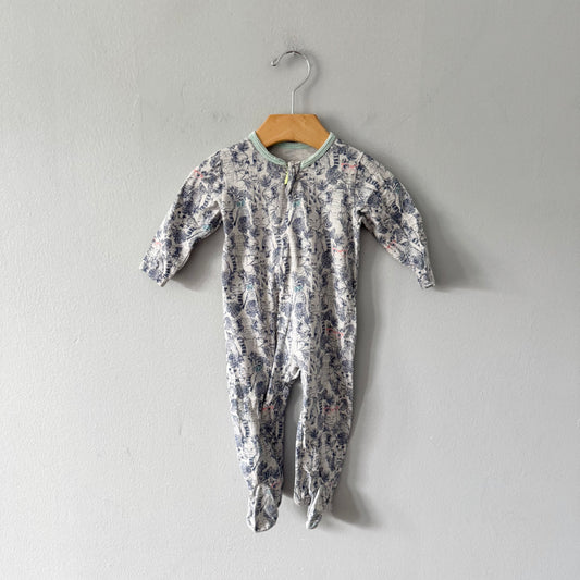 Egg	/ Navy x light grey animal romper / 6M
