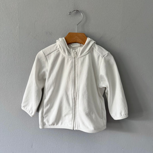 Uniqlo / White airism zip up hoodie / 12-18M