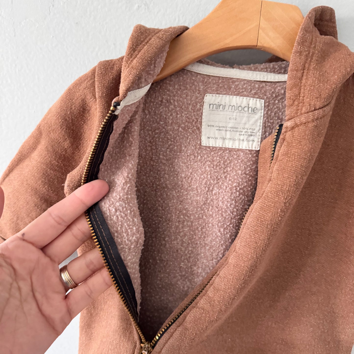 Mini mioche / Brown biker romper / 6-12M
