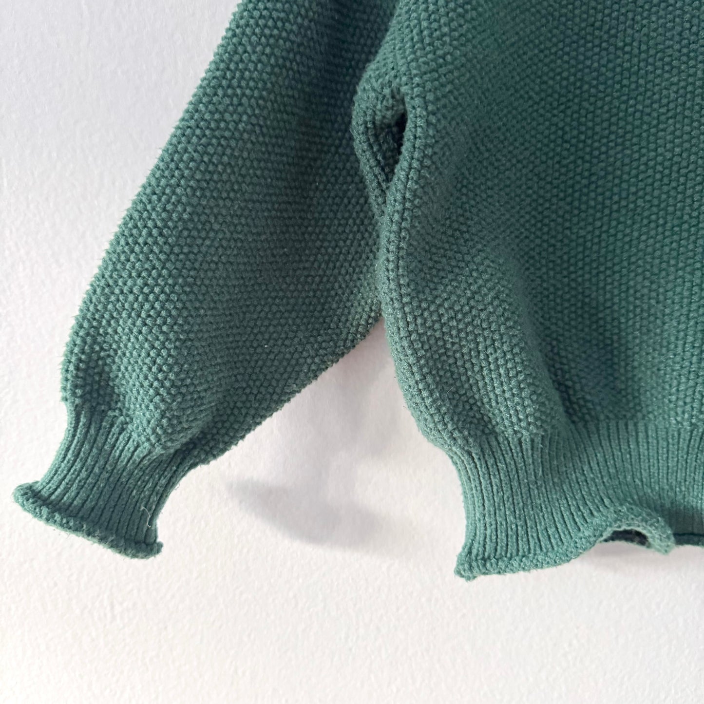 Handmade / Green turtle neck knit pullover / 3Y