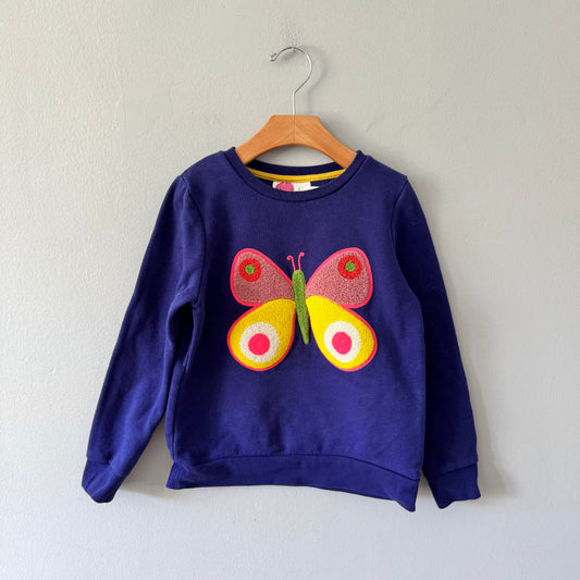 Mini Boden / Navy x butterfly sweatshirt / 7-8Y