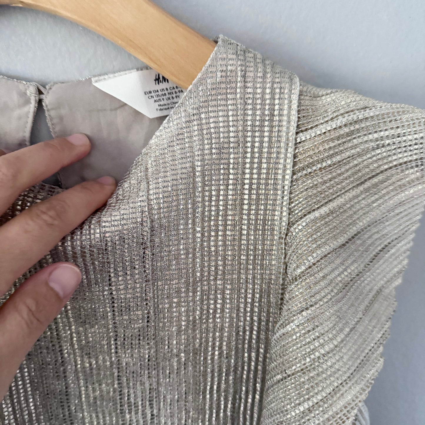 H&M / Gold x silver party dress / 8-9Y