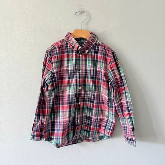 Polo Ralph Lauren / Pink green checked shirt / 7Y