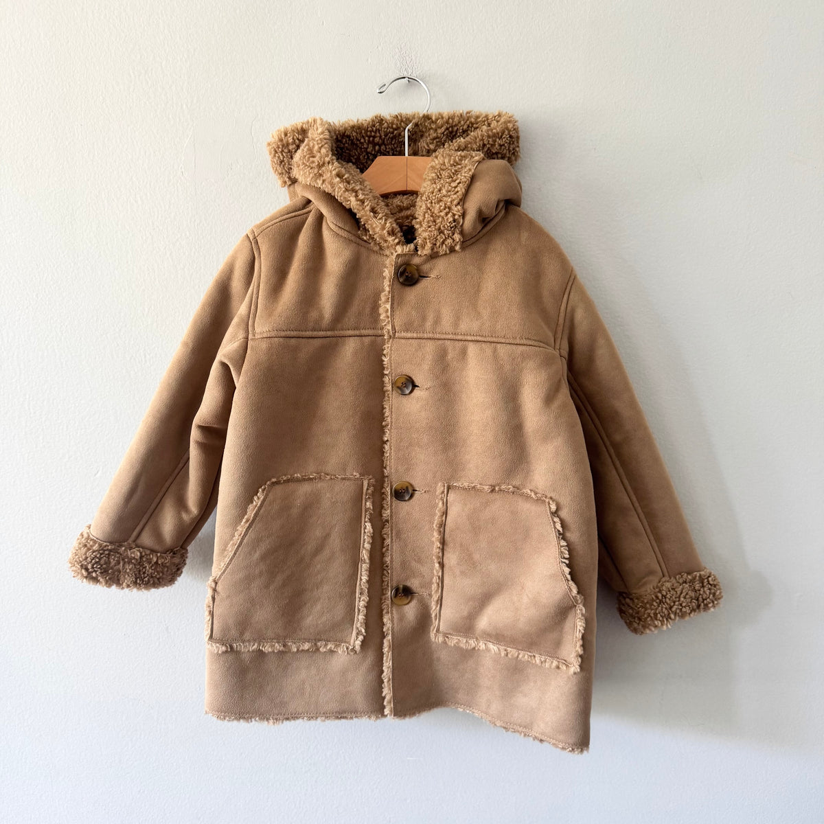 Zara / Sherpa lined camel jacket / 4-5Y
