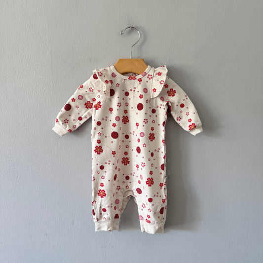 Miles the label / White x red flower romper / 3M