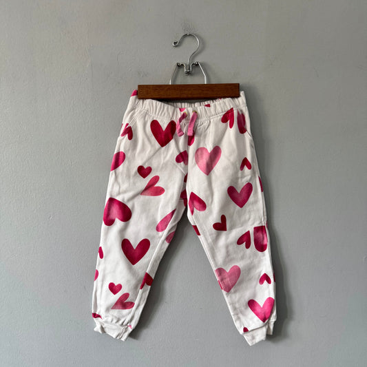 No brand / White x heart sweatpants / 5Y