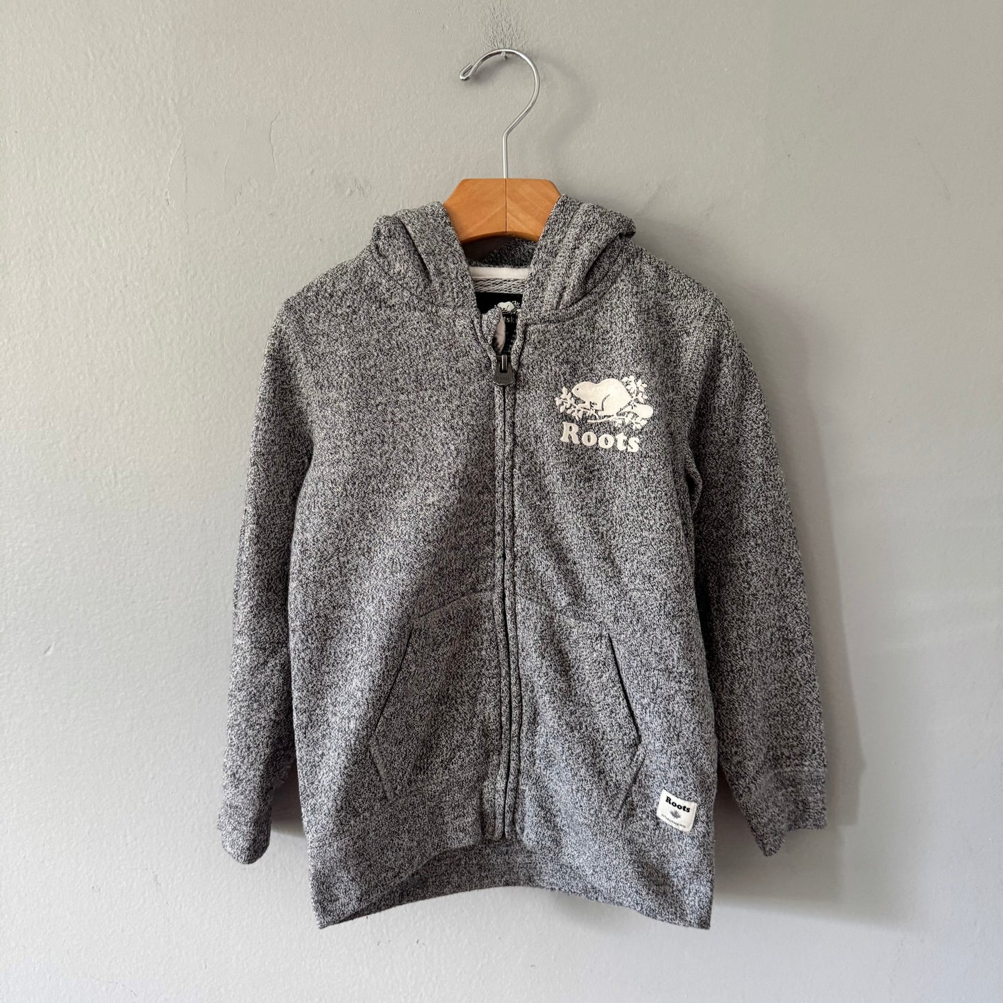 Roots / Salt and pepper zip up hoodie / 5T