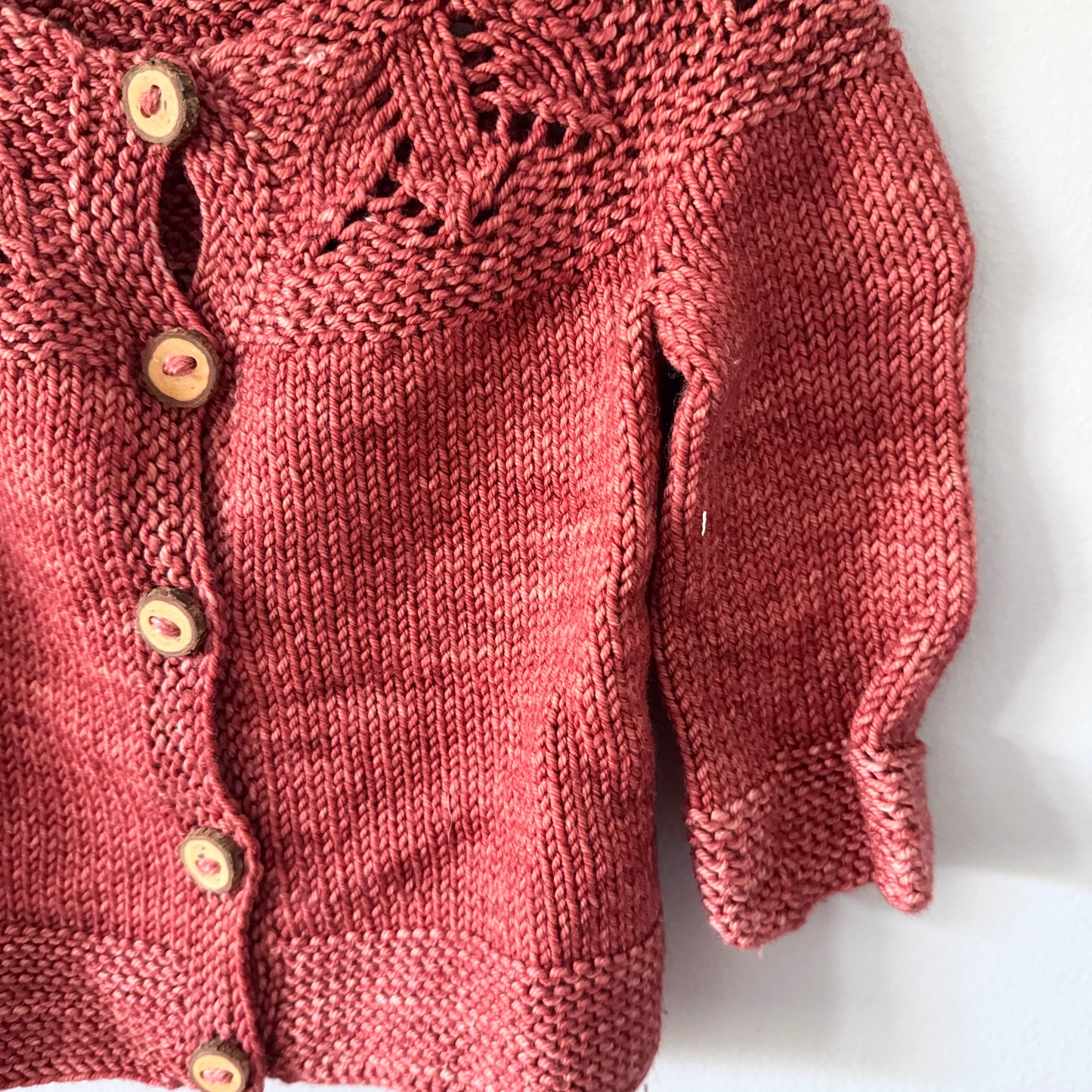 Handmade / Brown knit cardigan / 12-18M