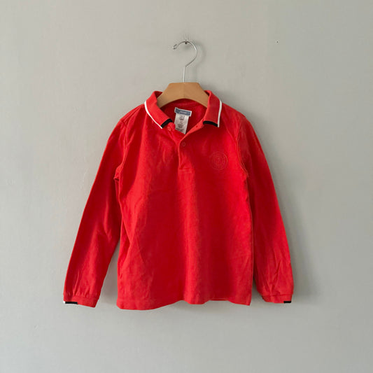Jacadi / Red long sleeve polo shirt / 6Y