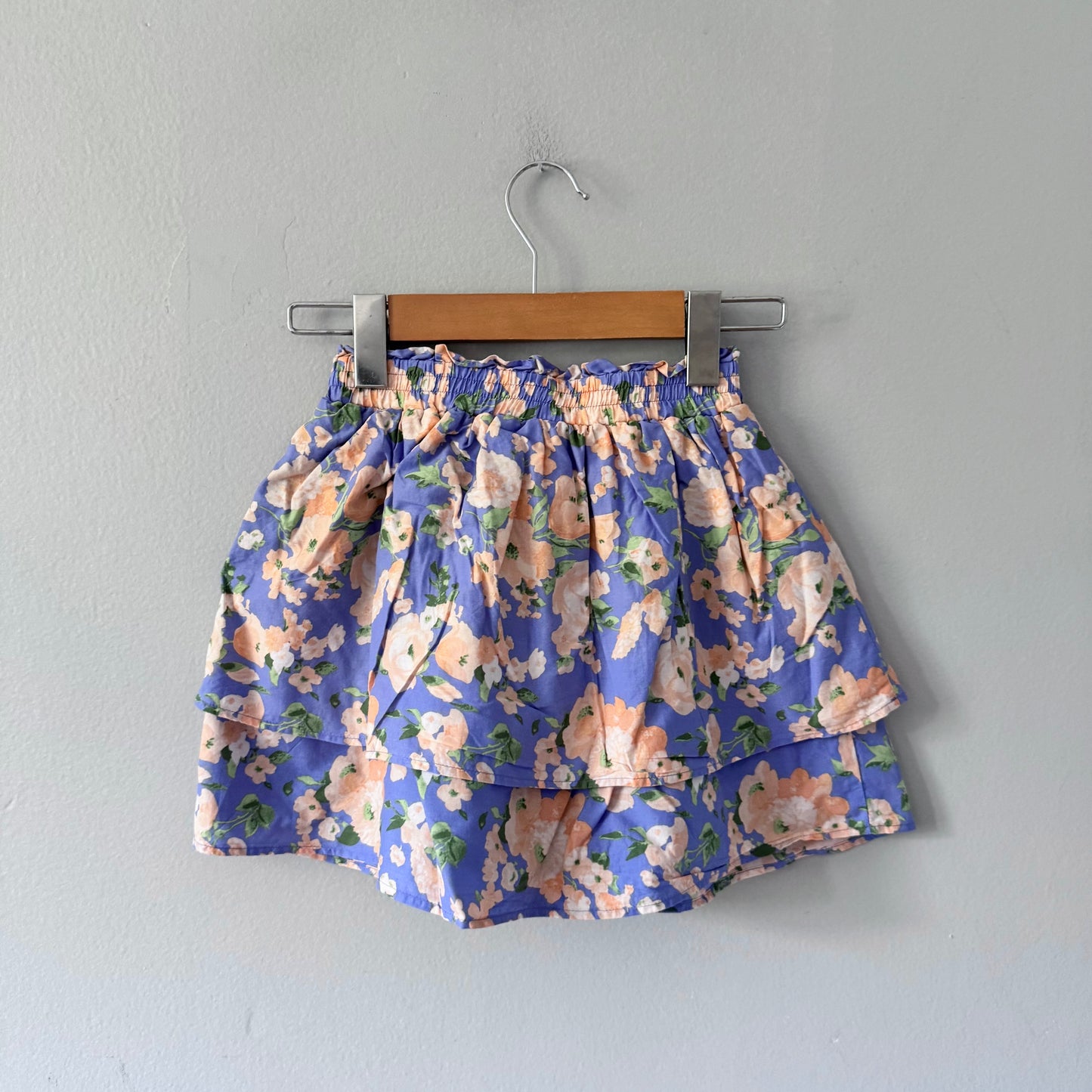 Janie & Jack / Blue x orange flower skirt / 7Y