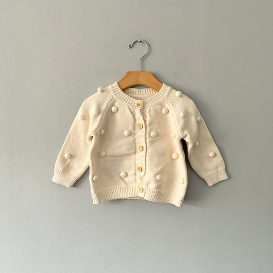 No brand / Cotton cardigan with pompom / 6-12M