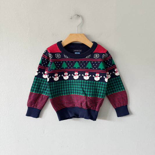 Andy & Evan / Navy holiday knit pullover / 3T