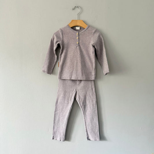 H&M / Purple ribbed set up / 12-18M