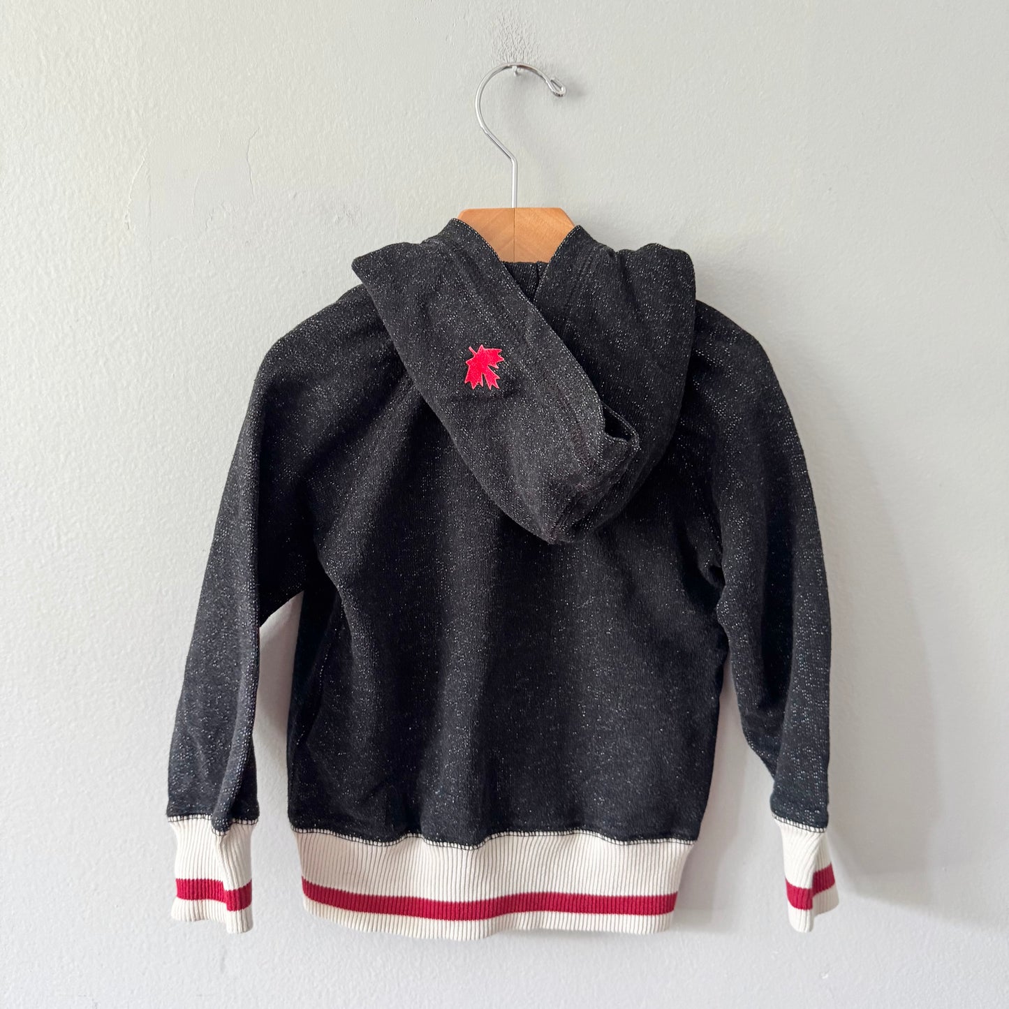 Roots / Black salt and pepper zip up hoodie / 3T