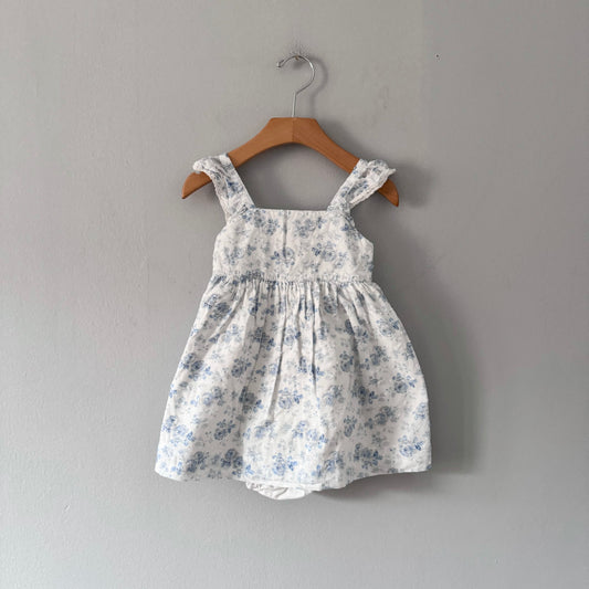 Gap / White x blue rose cami dress / 18-24M