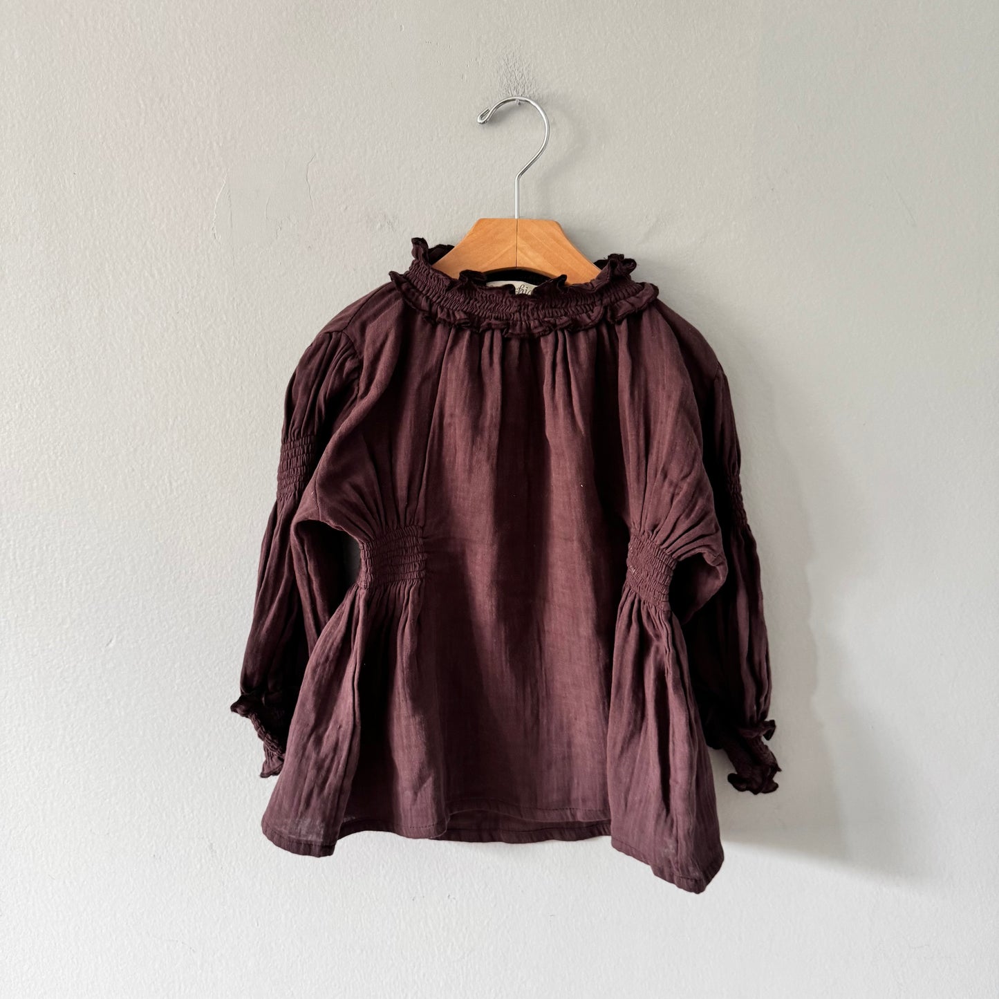 Belle Chiara / Brown muslin top / 4Y - New with tag
