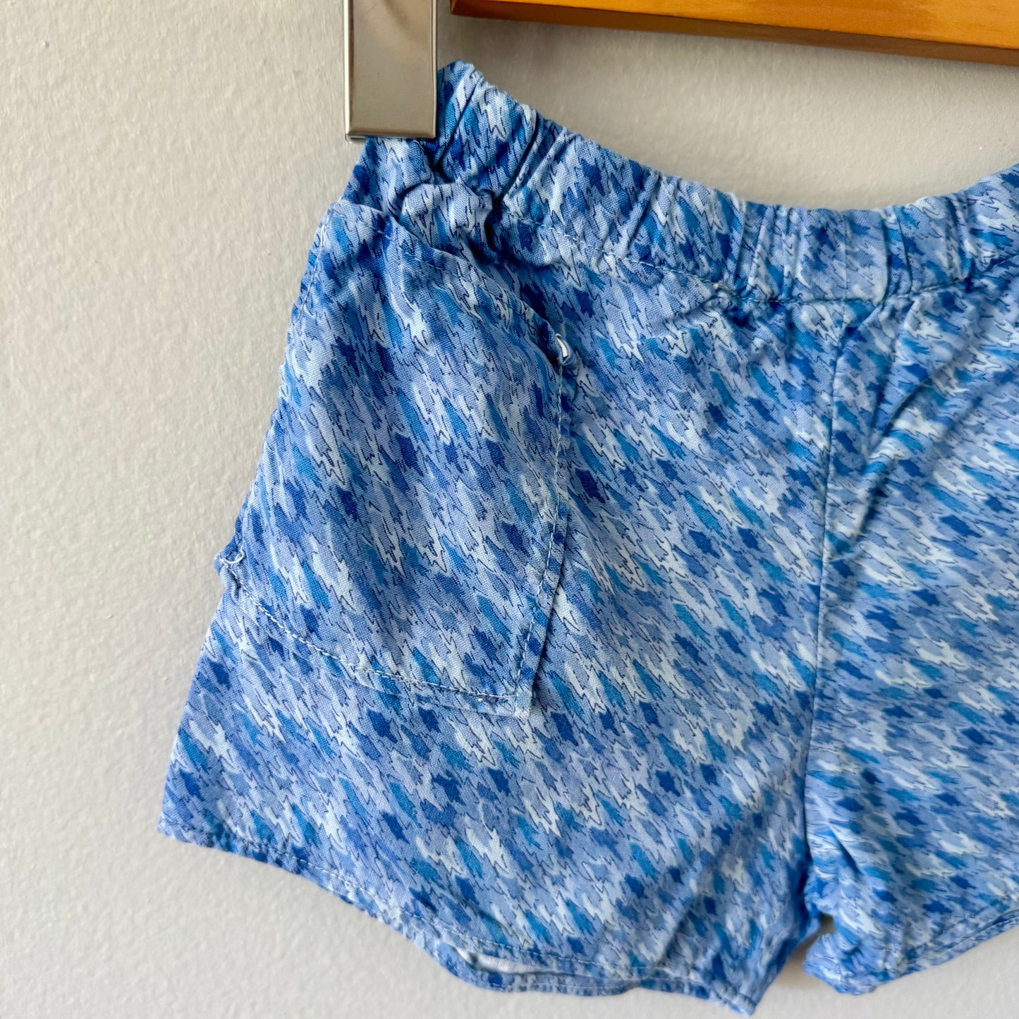Handmade / Blue kids cotton shorts / 2Y