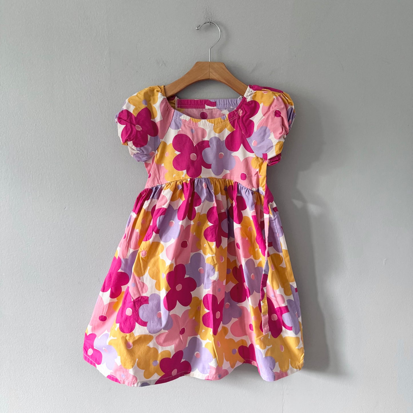 Handmade / Pink purple floral dress / 7Y