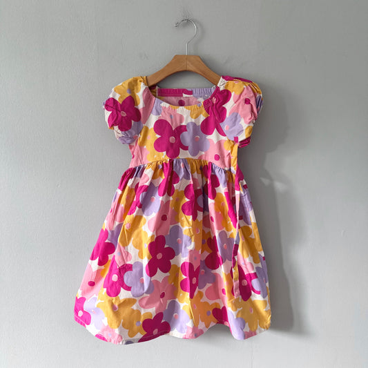 Handmade / Pink purple floral dress / 7Y